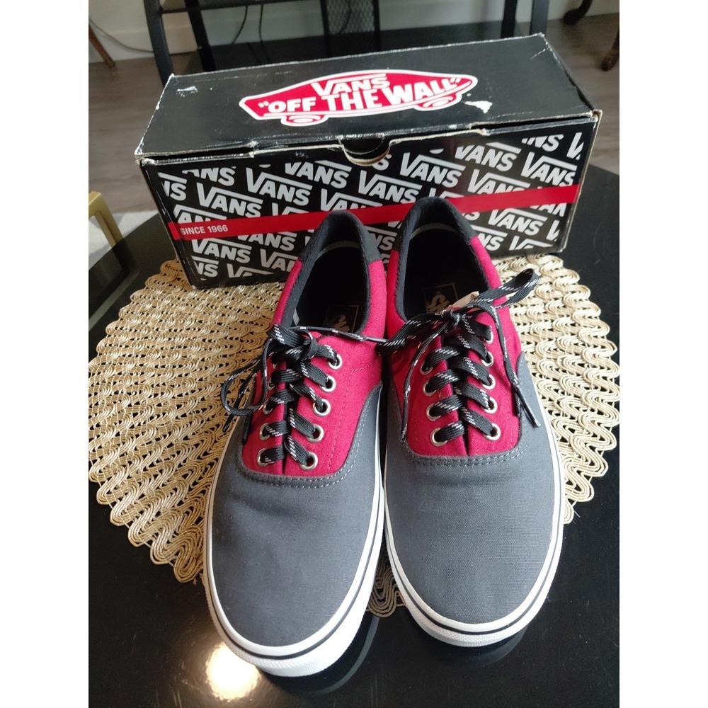 VANS Era 59 Men's Canvas Leather Trim Low-Top Lace-Up Sneaker New/Box Size 8.5